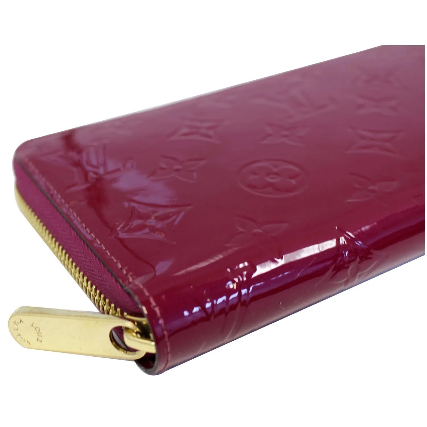 LOUIS VUITTON Monogram Vernis Zippy Wallet Amarante