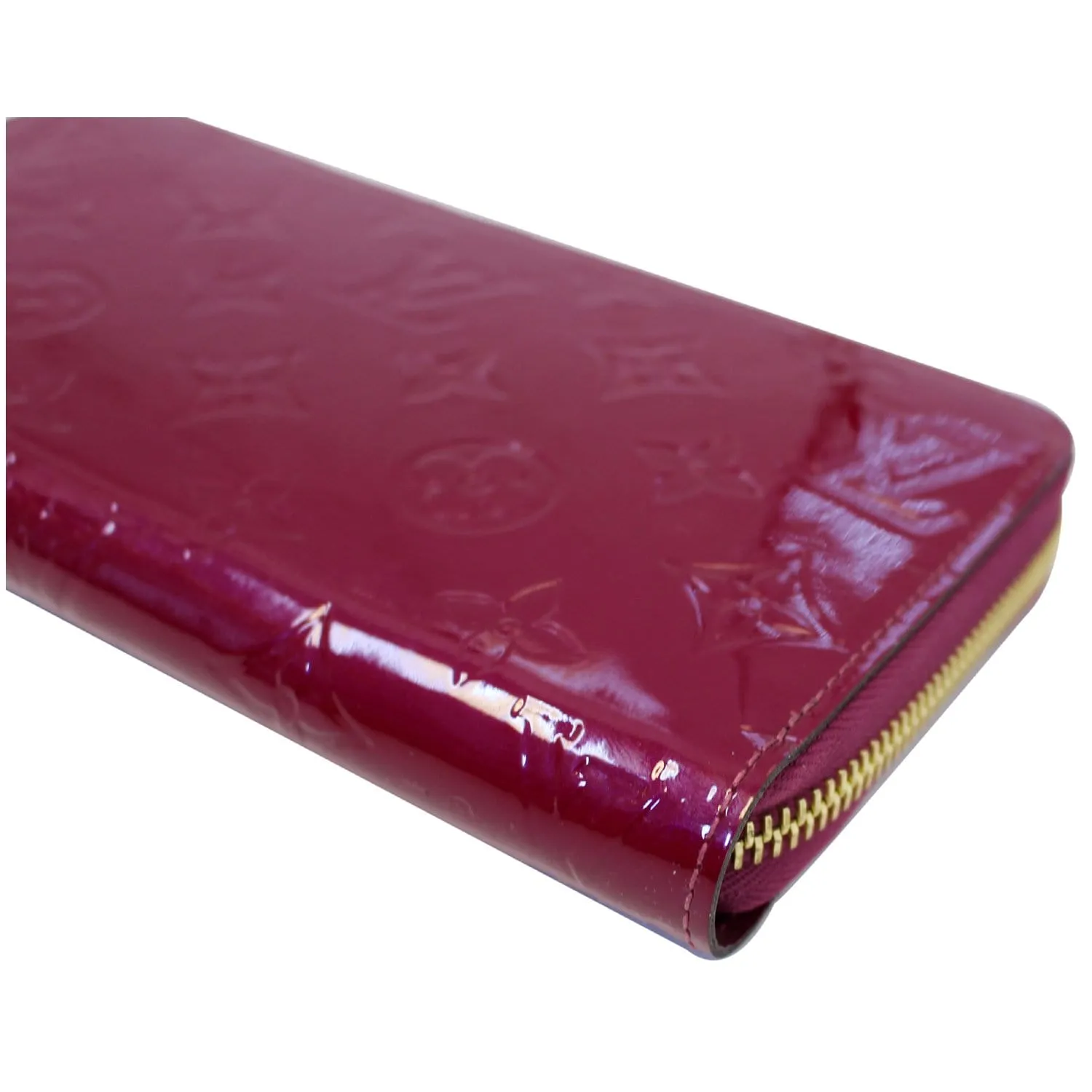 LOUIS VUITTON Monogram Vernis Zippy Wallet Amarante