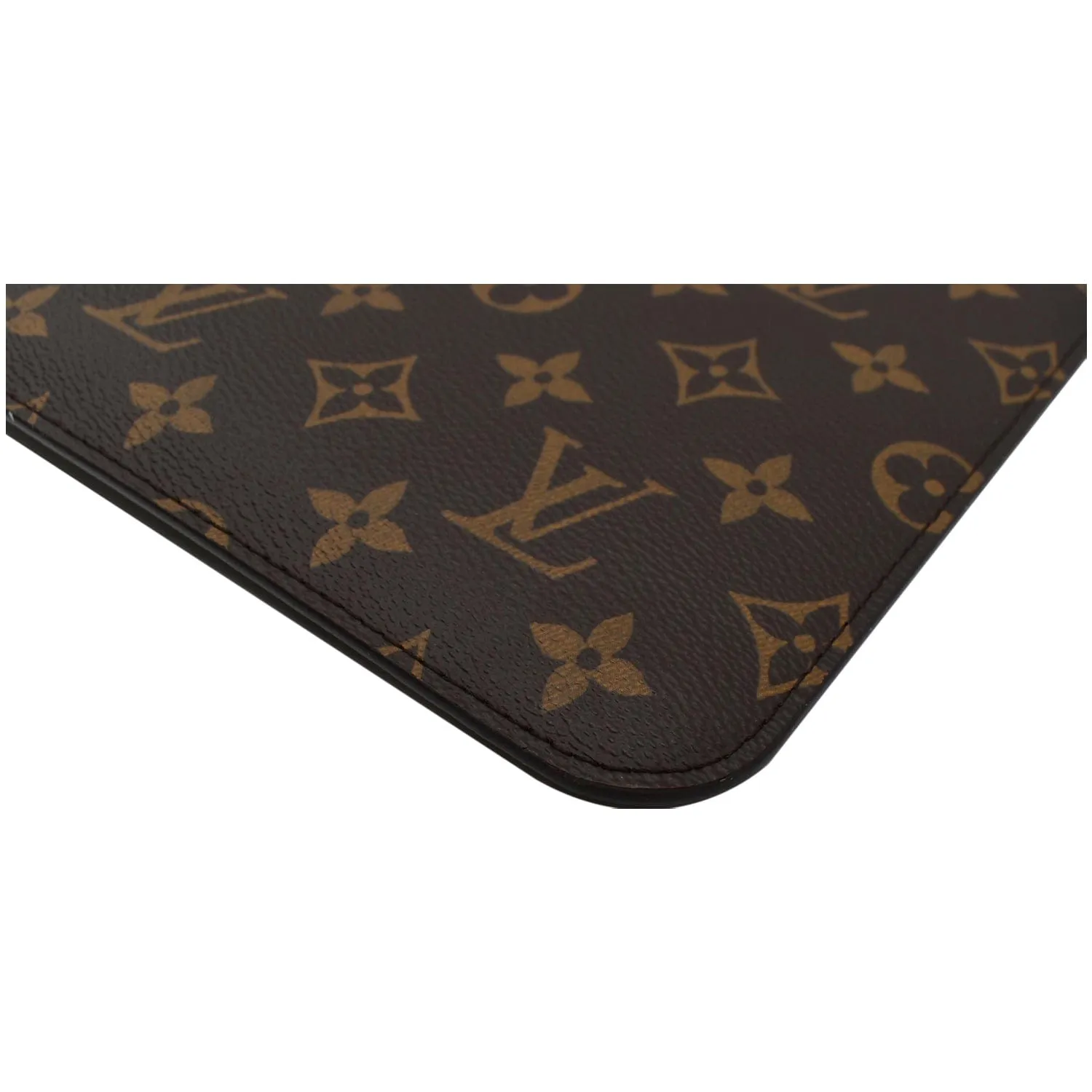 LOUIS VUITTON Neverfull MM Monogram Canvas Pochette Wristlet Pouch Brown