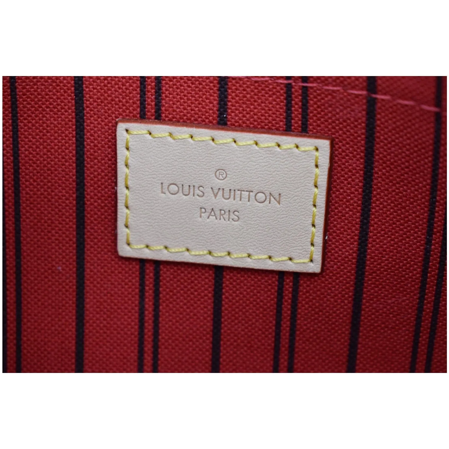 LOUIS VUITTON Neverfull MM Monogram Canvas Pochette Wristlet Pouch Brown