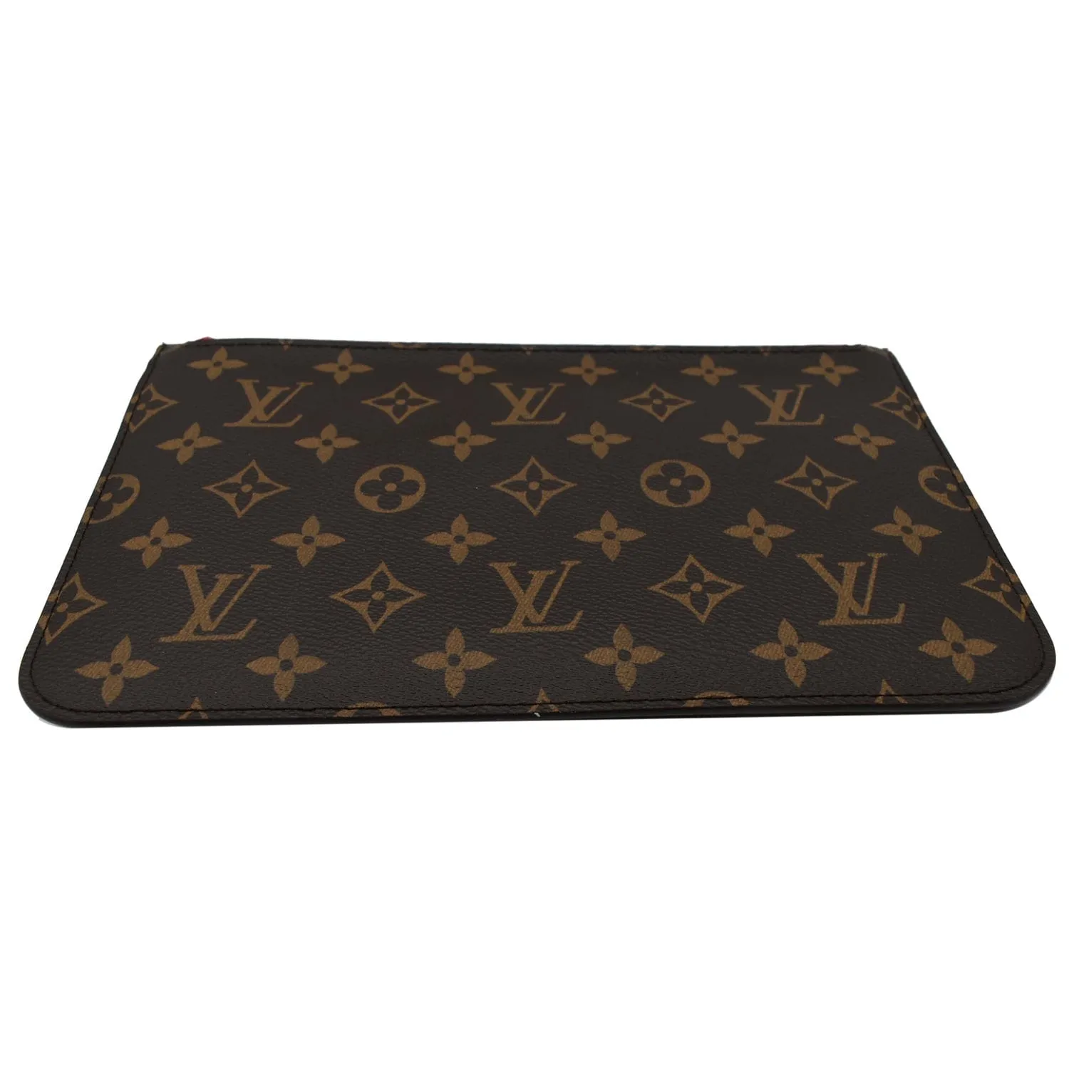 LOUIS VUITTON Neverfull MM Monogram Canvas Pochette Wristlet Pouch Brown