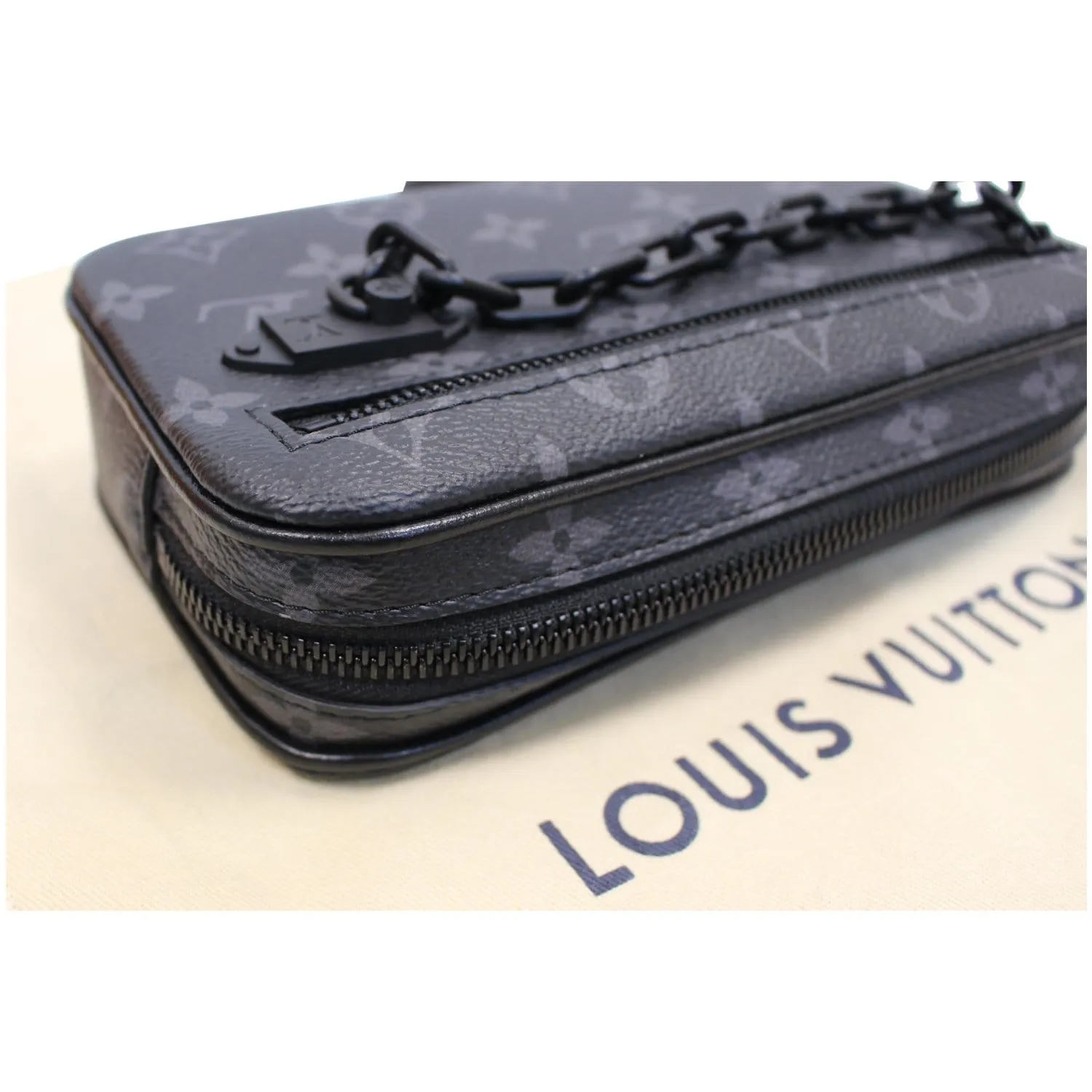 LOUIS VUITTON Pochette Volga Monogram Eclipse Clutch Bag Black - 15% OFF