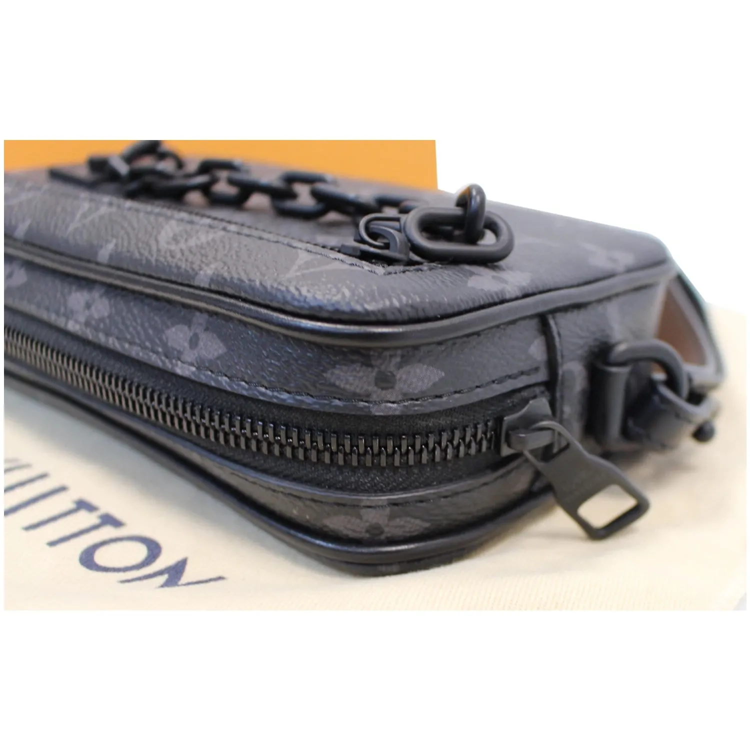 LOUIS VUITTON Pochette Volga Monogram Eclipse Clutch Bag Black - 15% OFF