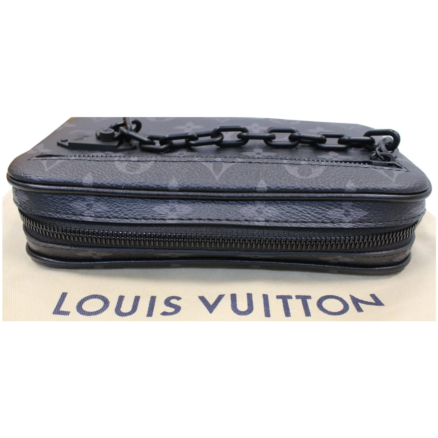 LOUIS VUITTON Pochette Volga Monogram Eclipse Clutch Bag Black - 15% OFF