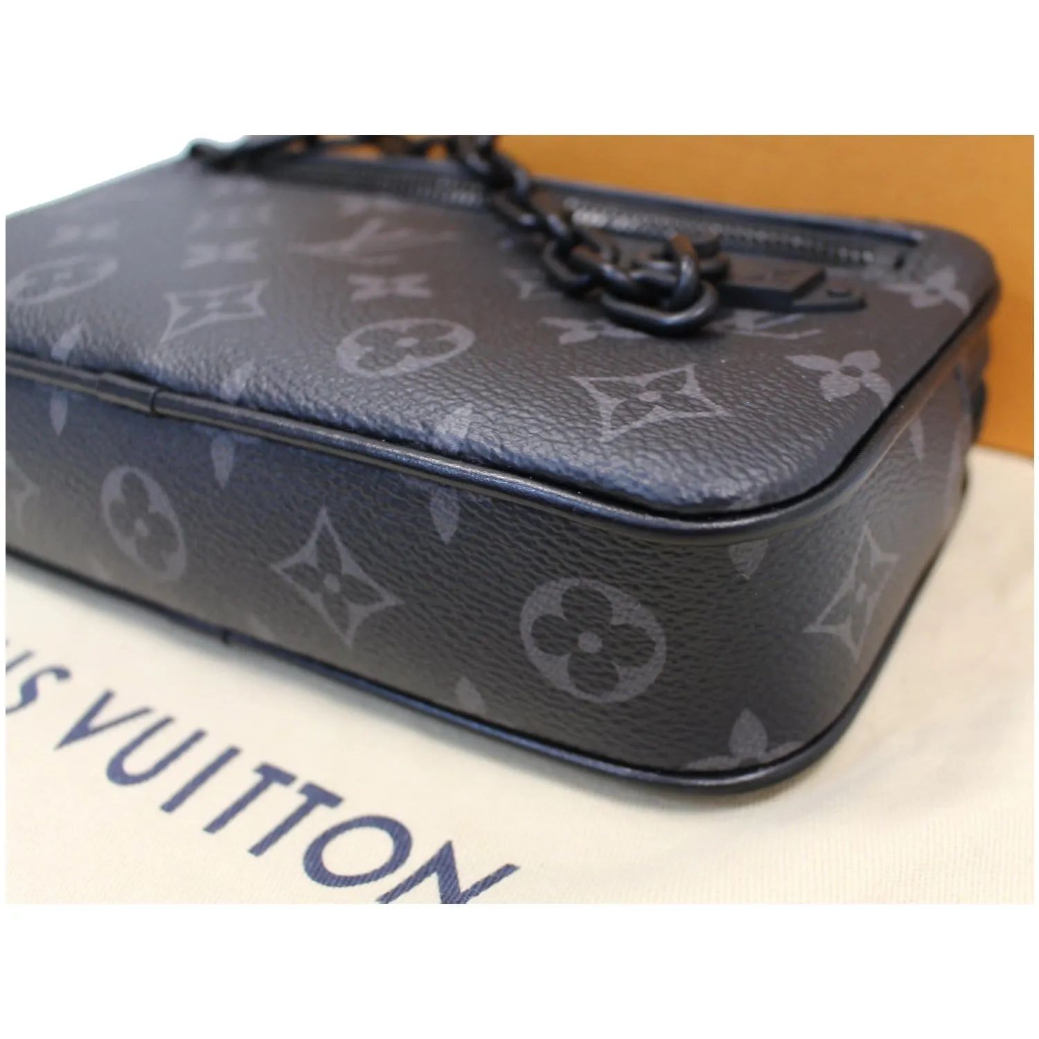 LOUIS VUITTON Pochette Volga Monogram Eclipse Clutch Bag Black - 15% OFF