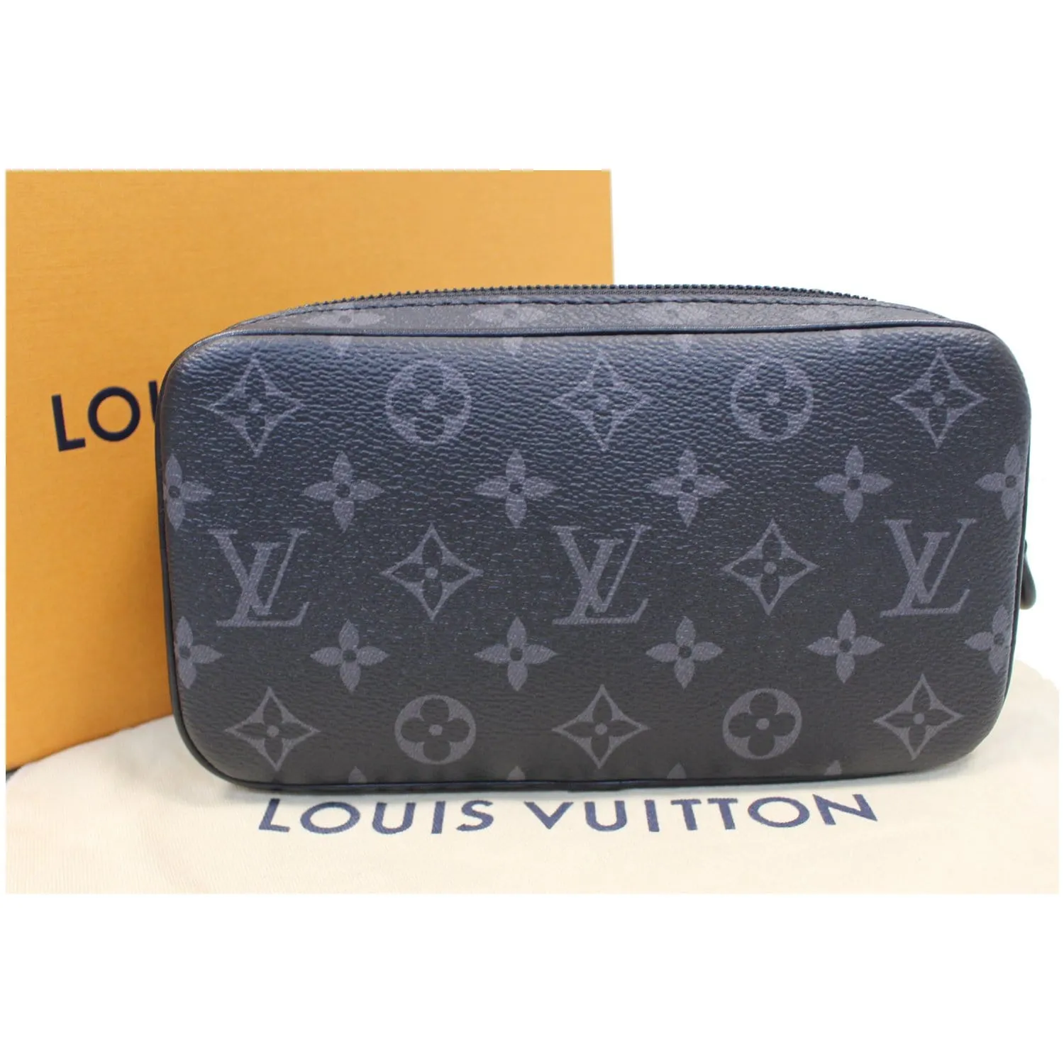 LOUIS VUITTON Pochette Volga Monogram Eclipse Clutch Bag Black - 15% OFF