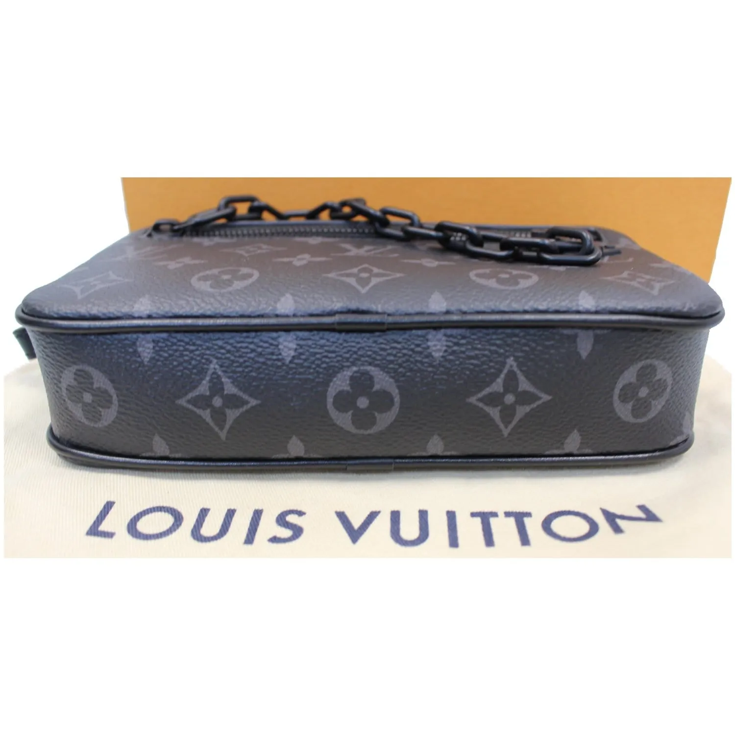 LOUIS VUITTON Pochette Volga Monogram Eclipse Clutch Bag Black - 15% OFF