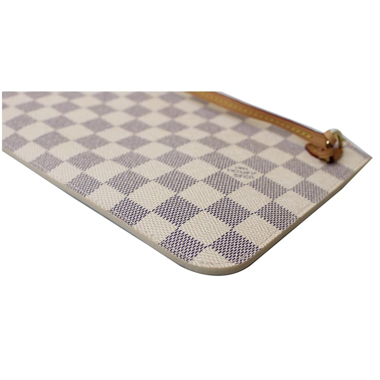 LOUIS VUITTON Pochette Wristlet Pouch Damier Azur Neverfull MM White