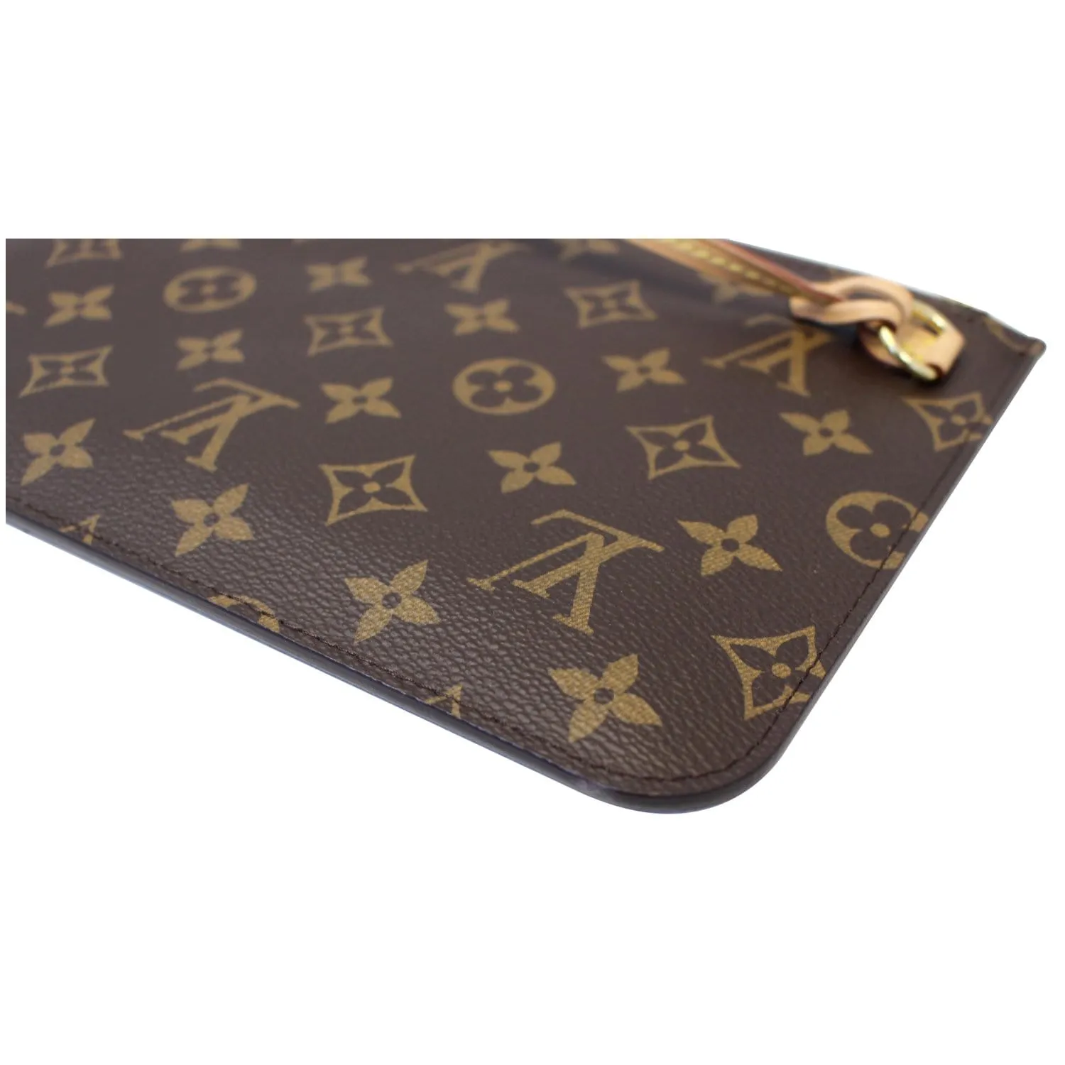 LOUIS VUITTON Pochette Wristlet Pouch Monogram Canvas Neverfull MM/GM Brown
