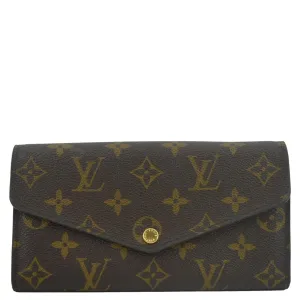 LOUIS VUITTON Sarah Monogram Canvas Wallet Brown