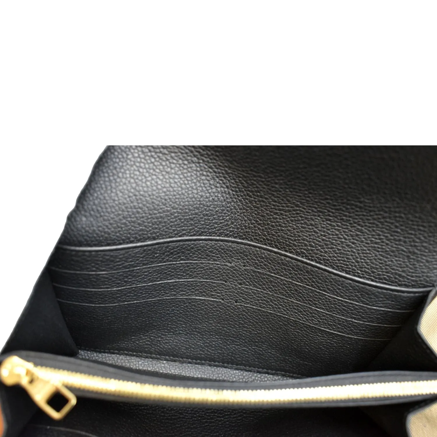 LOUIS VUITTON Sarah Monogram Empreinte Leather Wallet Black
