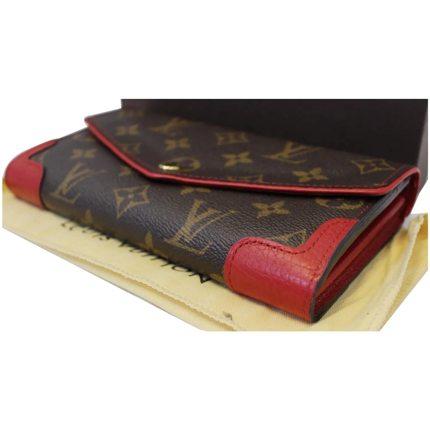 LOUIS VUITTON Sarah Retiro Monogram Canvas Wallet Brown/Cerise