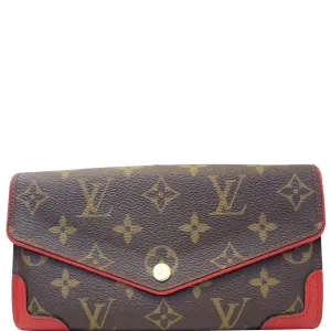 LOUIS VUITTON Sarah Retiro Monogram Canvas Wallet Brown/Cerise