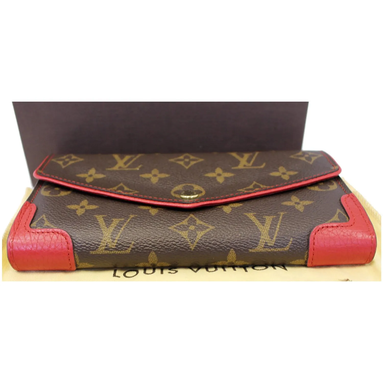 LOUIS VUITTON Sarah Retiro Monogram Canvas Wallet Brown/Cerise