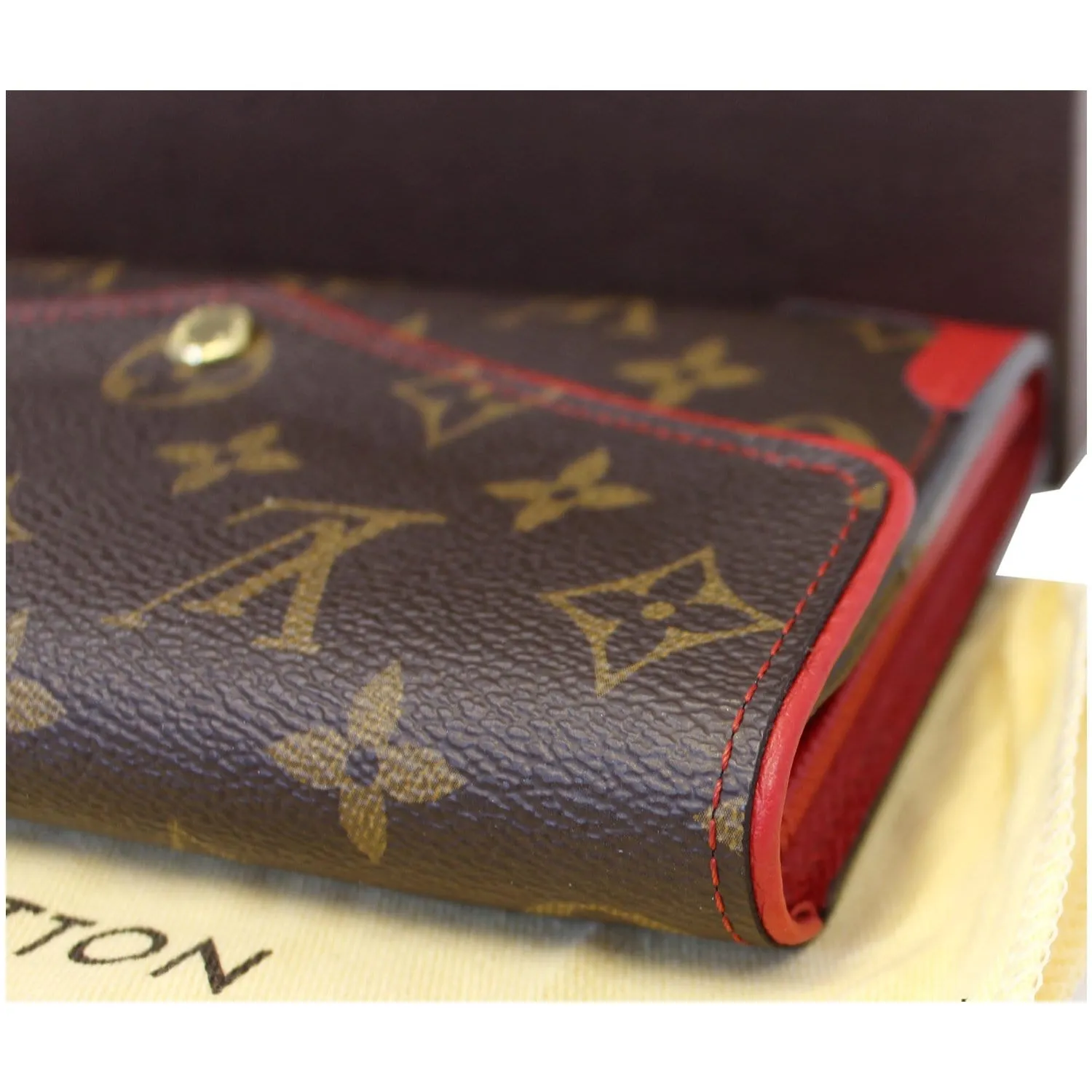 LOUIS VUITTON Sarah Retiro Monogram Canvas Wallet Brown/Cerise