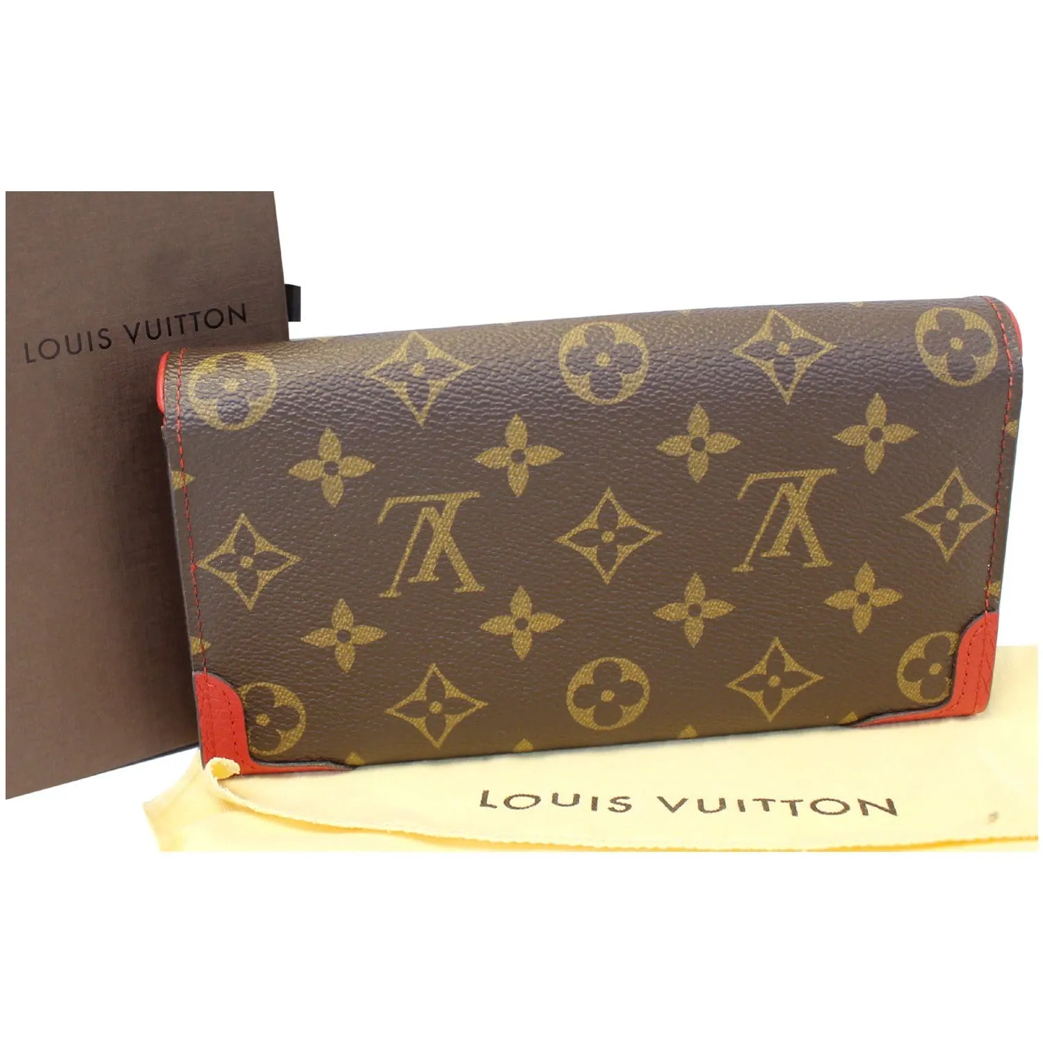 LOUIS VUITTON Sarah Retiro Monogram Canvas Wallet Brown/Cerise