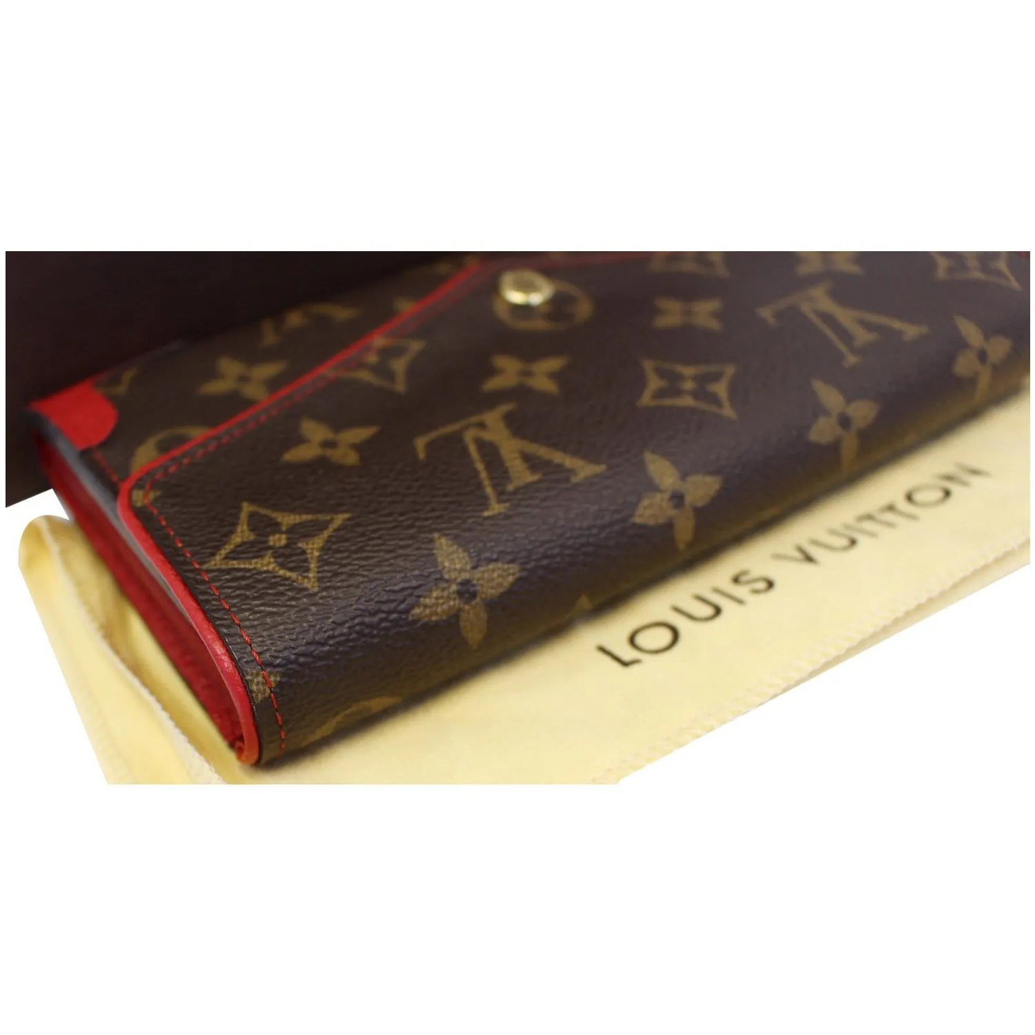 LOUIS VUITTON Sarah Retiro Monogram Canvas Wallet Brown/Cerise