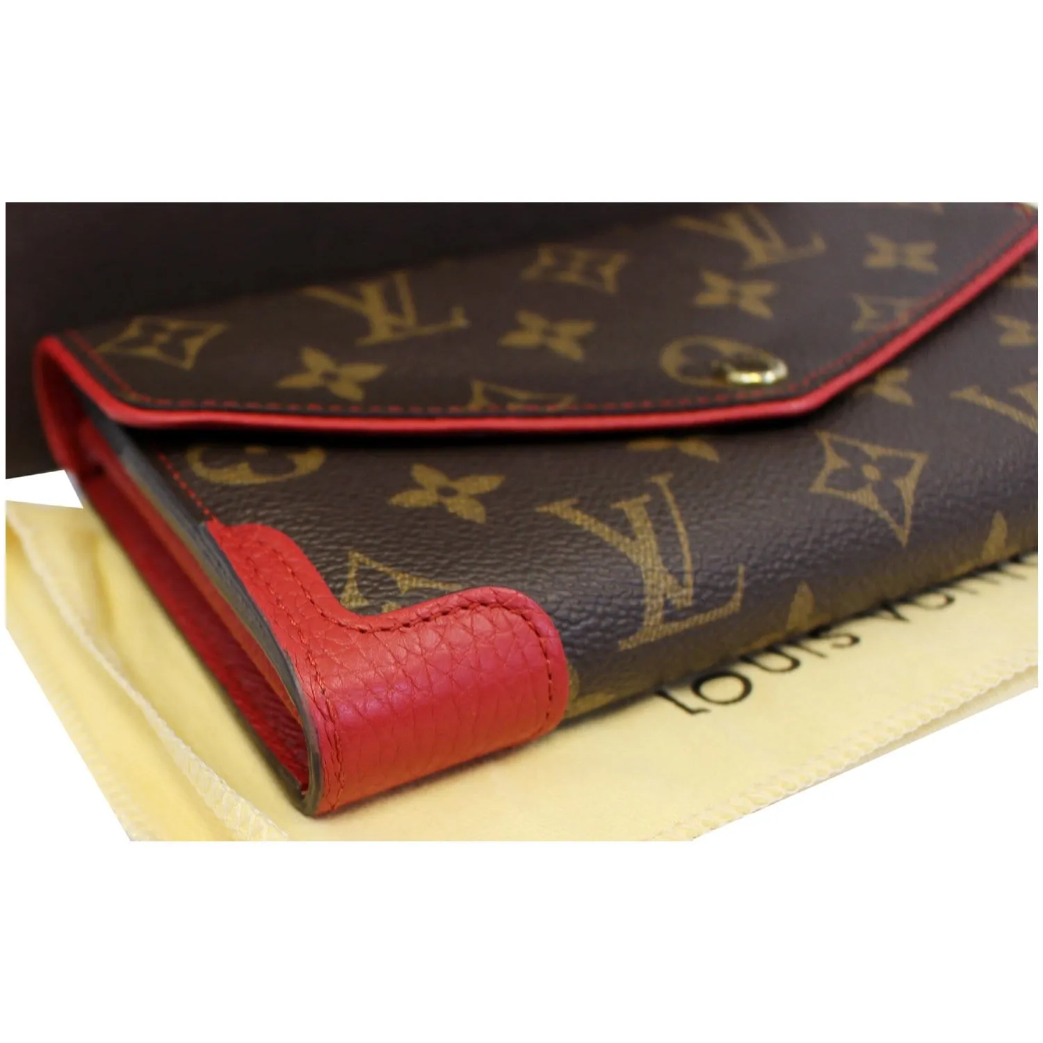 LOUIS VUITTON Sarah Retiro Monogram Canvas Wallet Brown/Cerise