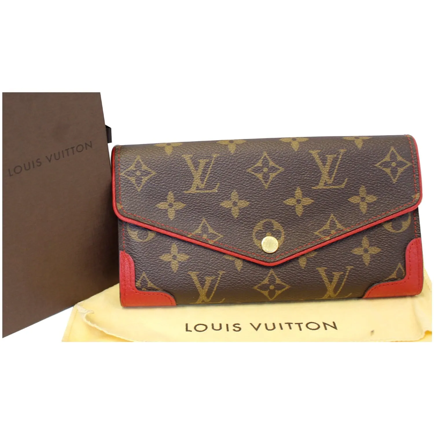LOUIS VUITTON Sarah Retiro Monogram Canvas Wallet Brown/Cerise