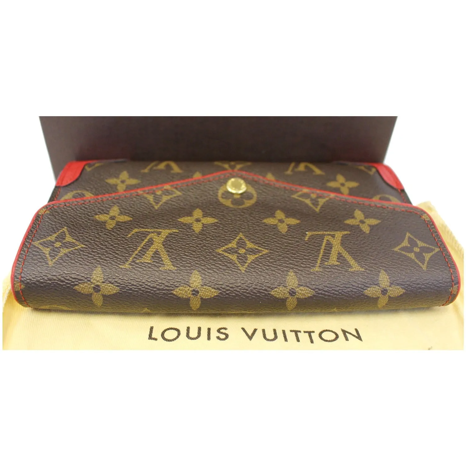LOUIS VUITTON Sarah Retiro Monogram Canvas Wallet Brown/Cerise