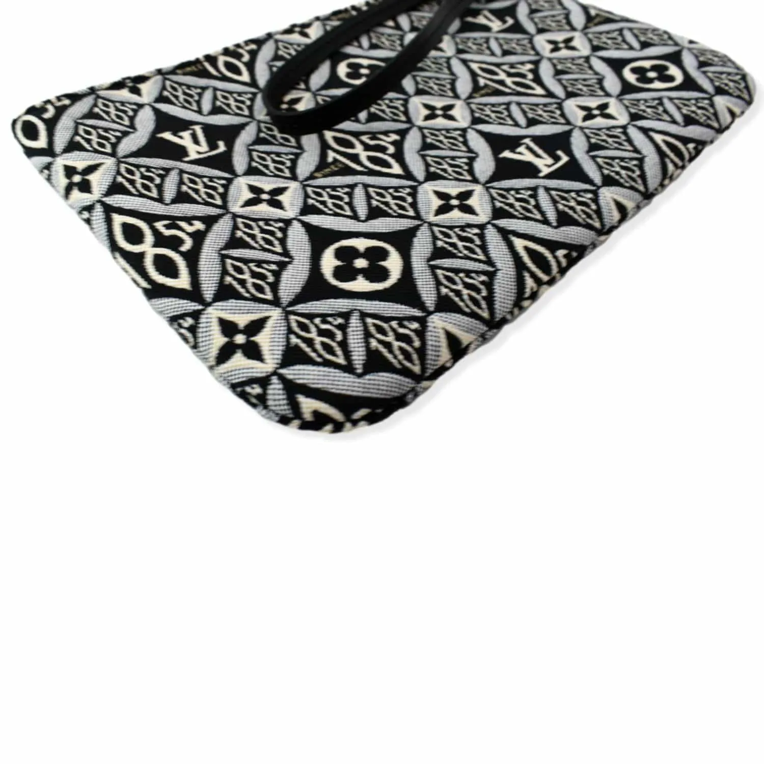 LOUIS VUITTON Since 1854 Neverfull Jacquard Wristlet Pouch Grey