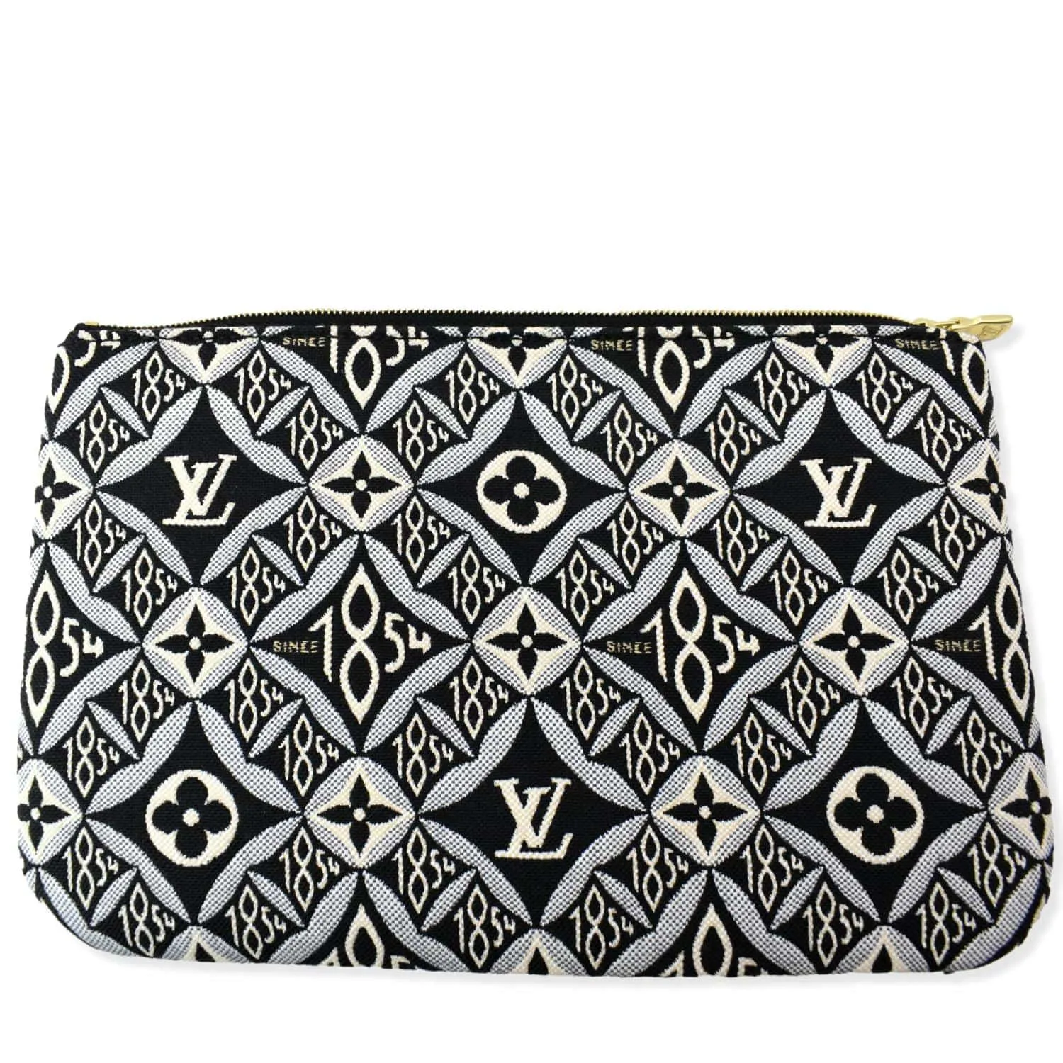 LOUIS VUITTON Since 1854 Neverfull Jacquard Wristlet Pouch Grey