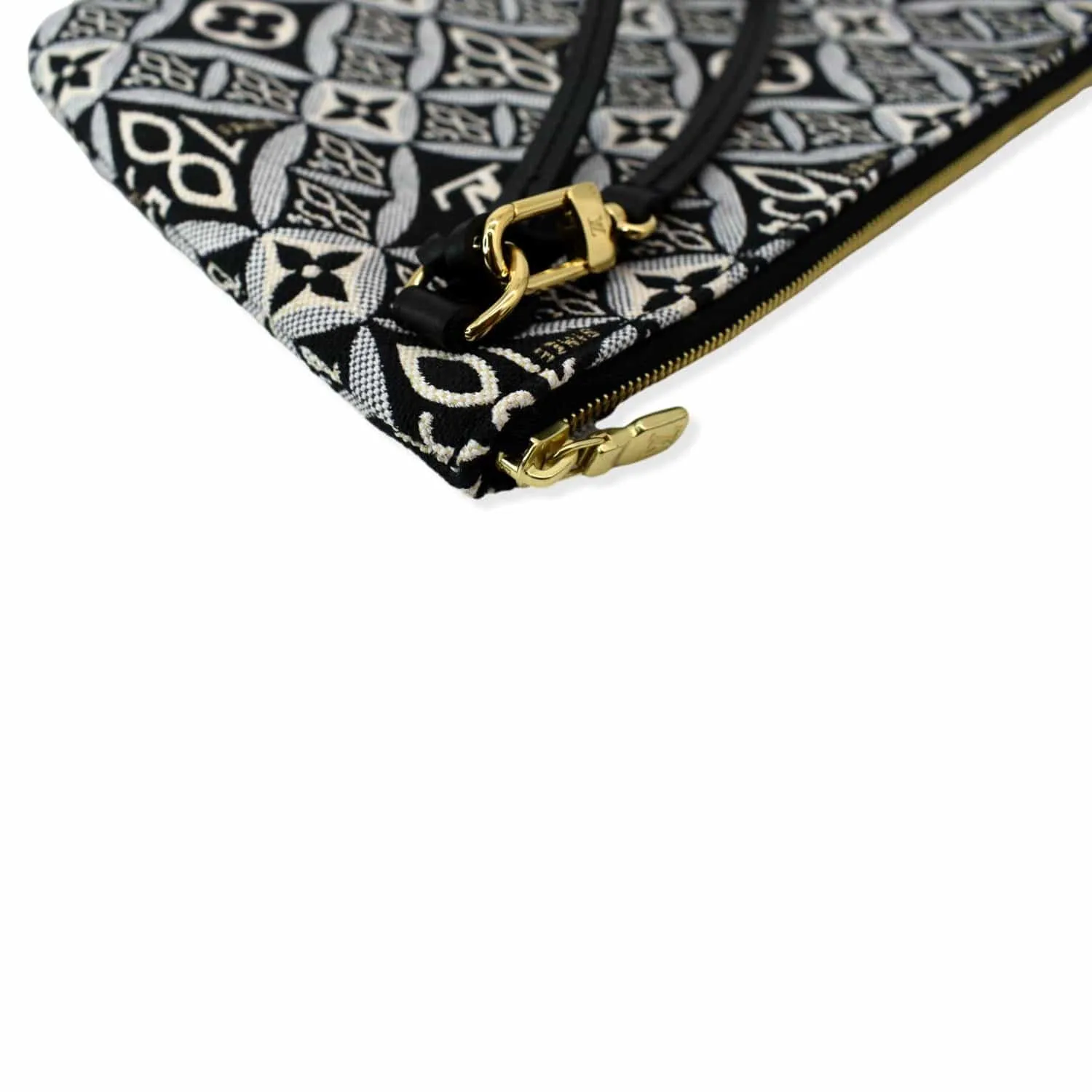LOUIS VUITTON Since 1854 Neverfull Jacquard Wristlet Pouch Grey