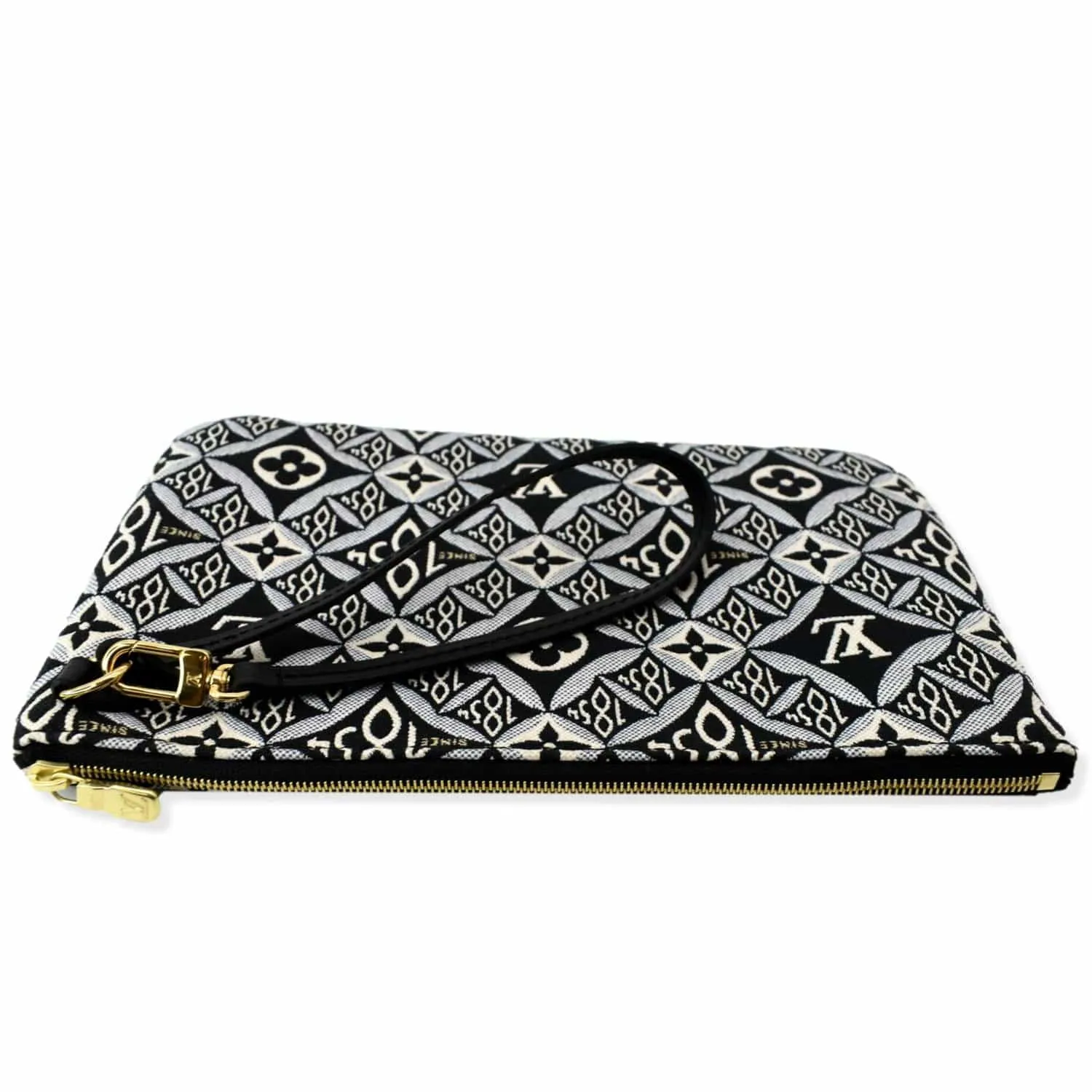 LOUIS VUITTON Since 1854 Neverfull Jacquard Wristlet Pouch Grey