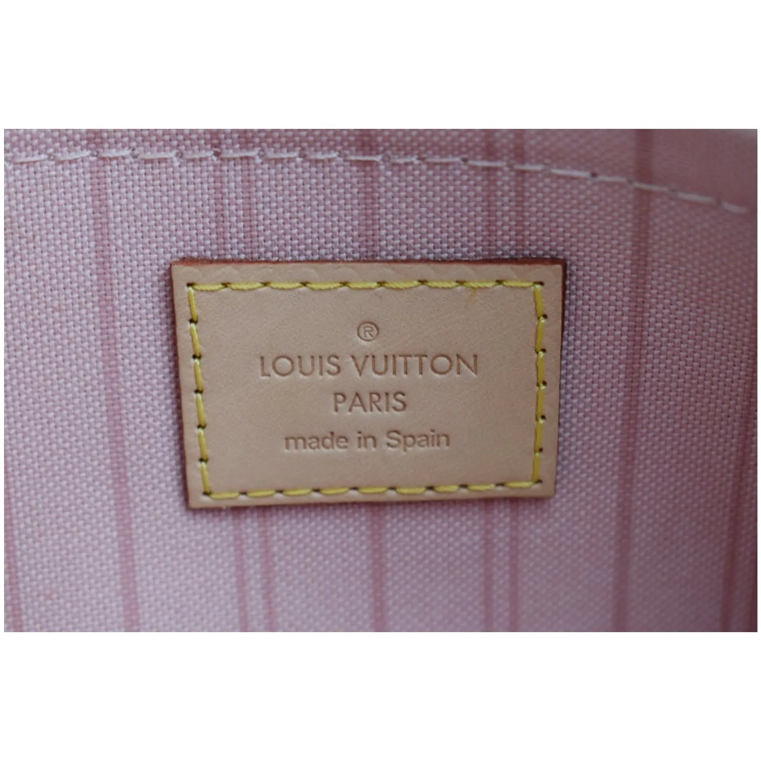 LOUIS VUITTON Tahitienne Pochette Wristlet Pouch Damier Azur Neverfull MM Pink