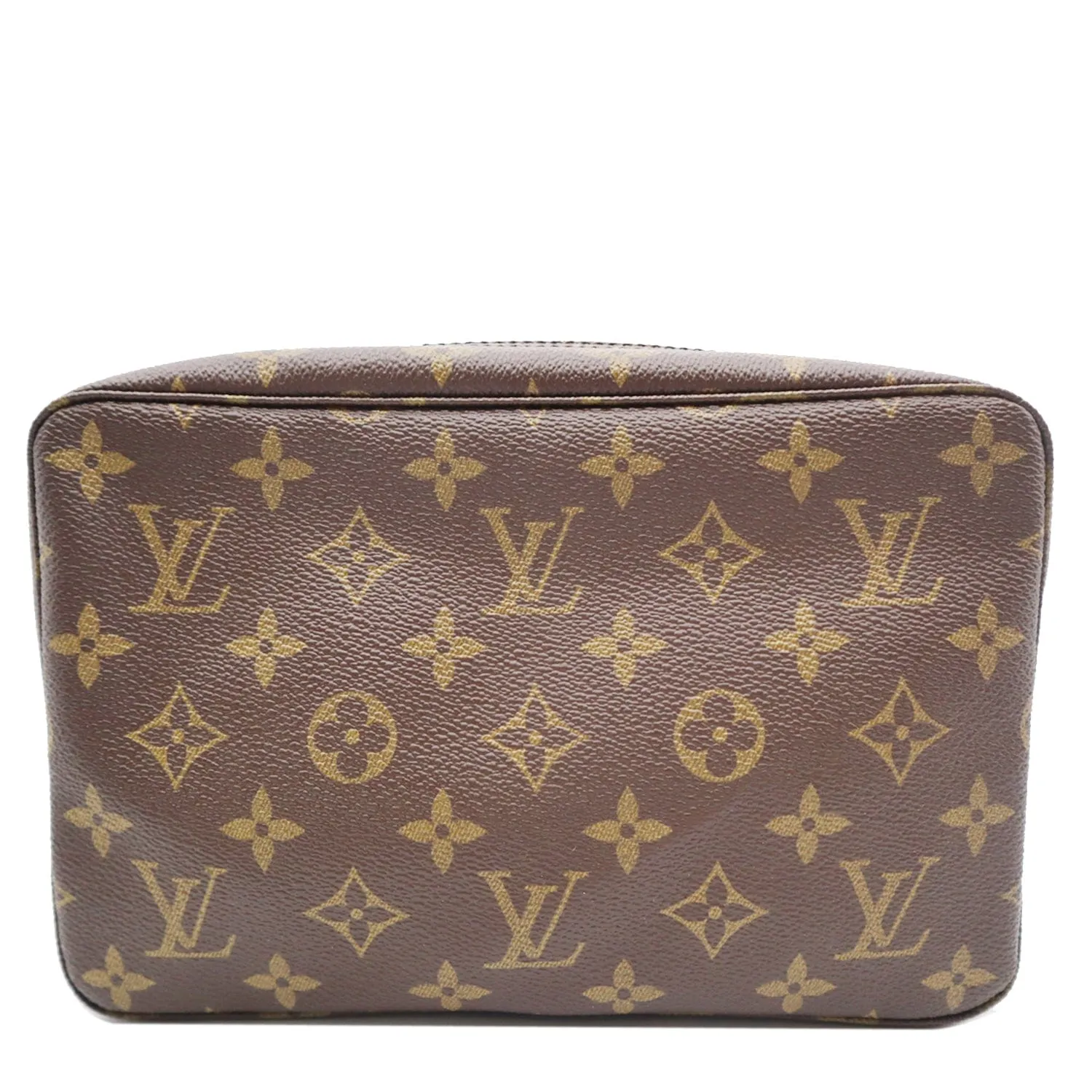 LOUIS VUITTON Trousse Toiletry Monogram Canvas Cosmetic Bag Brown
