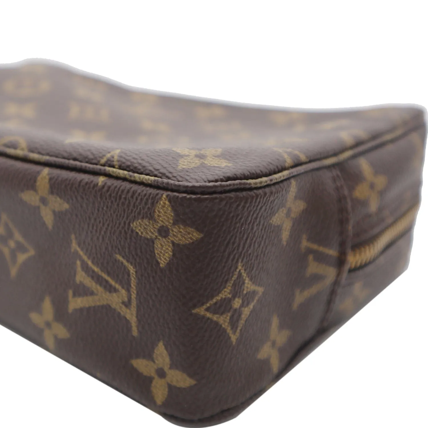LOUIS VUITTON Trousse Toiletry Monogram Canvas Cosmetic Bag Brown
