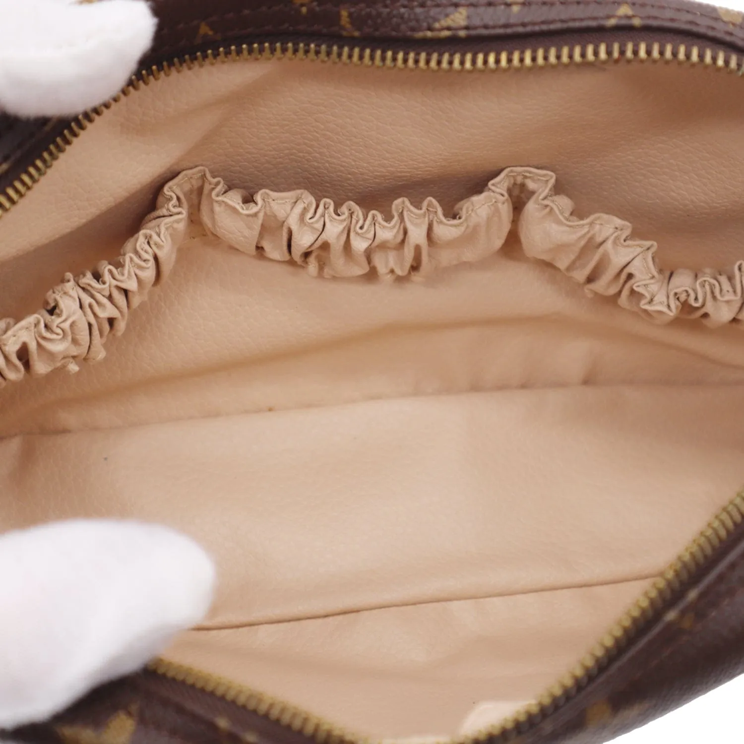 LOUIS VUITTON Trousse Toiletry Monogram Canvas Cosmetic Bag Brown