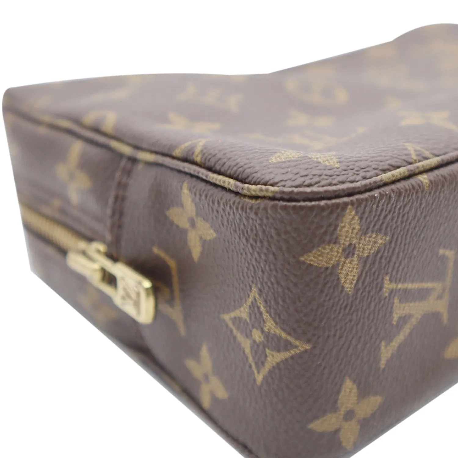 LOUIS VUITTON Trousse Toiletry Monogram Canvas Cosmetic Bag Brown