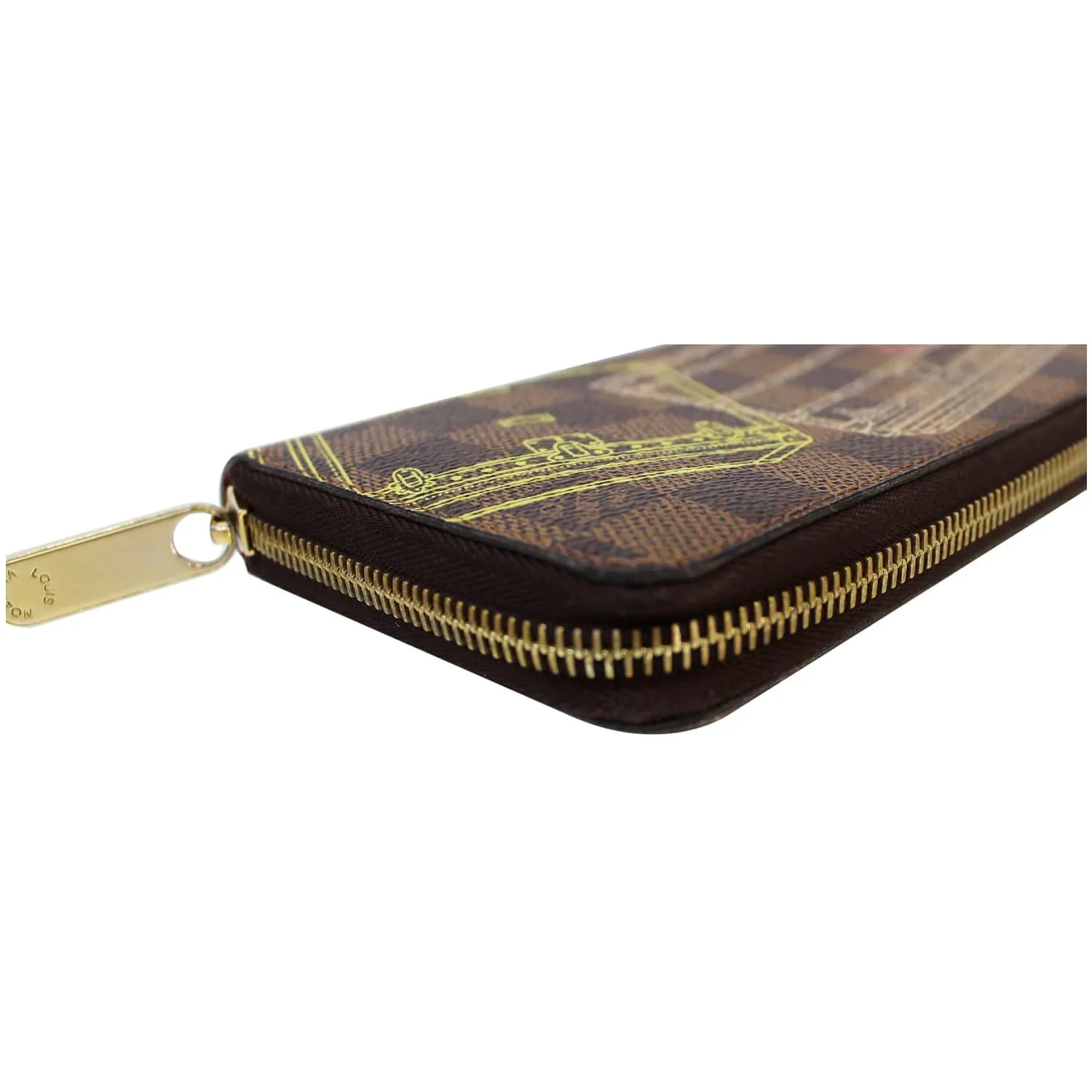 LOUIS VUITTON Trunks Damier Ebene Zippy Wallet Brown