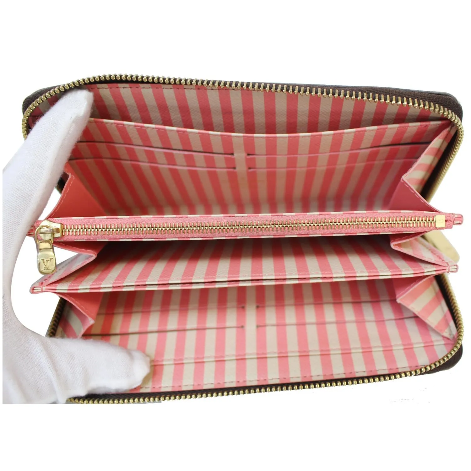 LOUIS VUITTON Trunks Damier Ebene Zippy Wallet Brown
