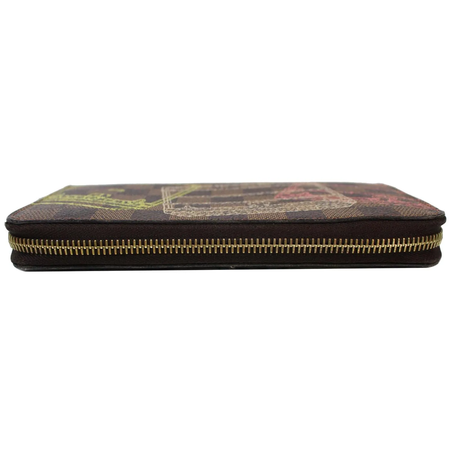 LOUIS VUITTON Trunks Damier Ebene Zippy Wallet Brown