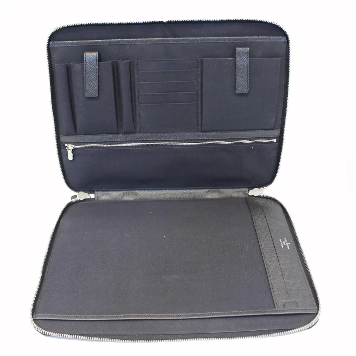 LOUIS VUITTON Vladimir Taiga Leather Document Clutch Bag Grey