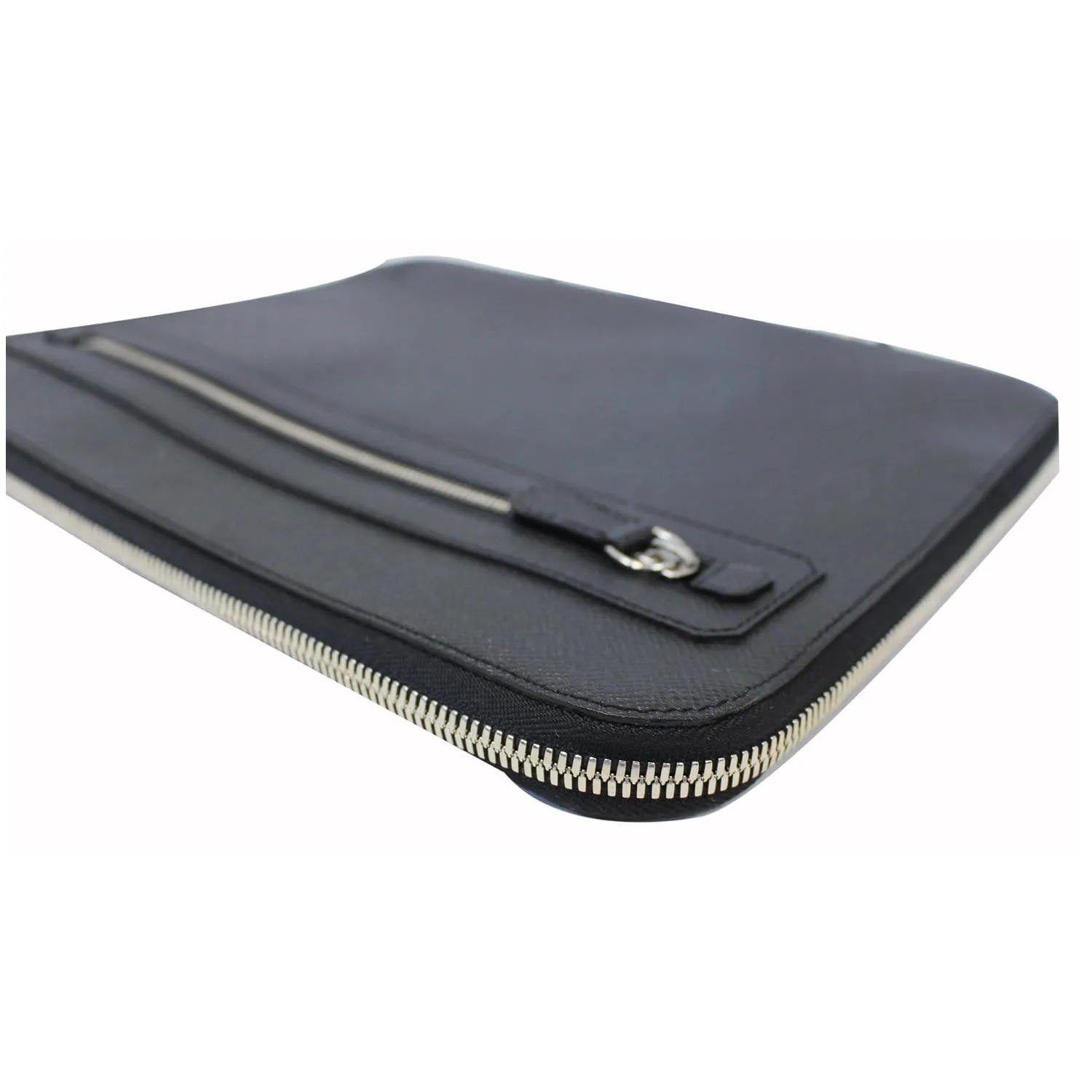 LOUIS VUITTON Vladimir Taiga Leather Document Clutch Bag Grey