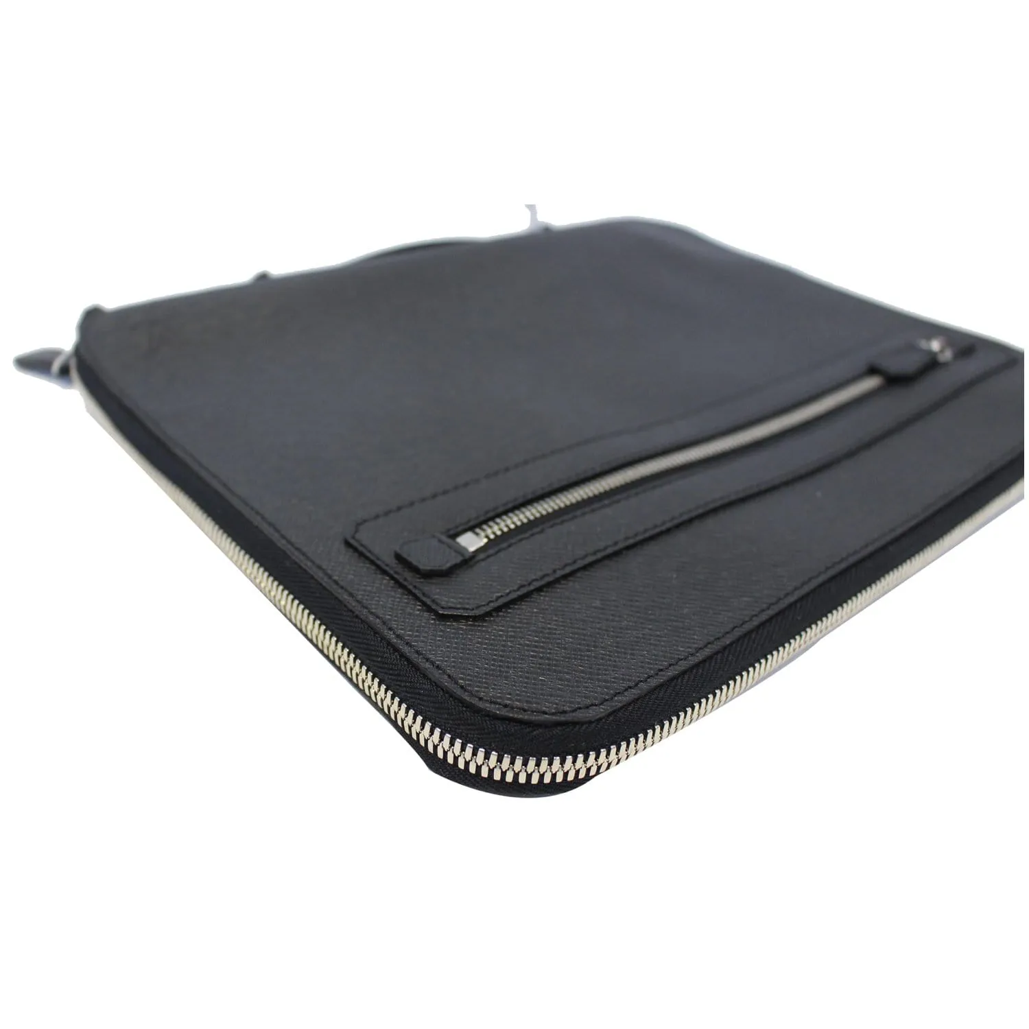 LOUIS VUITTON Vladimir Taiga Leather Document Clutch Bag Grey
