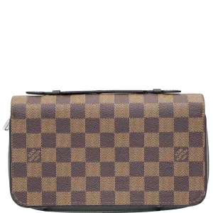 LOUIS VUITTON Zippy XL Damier Ebene Wallet Brown