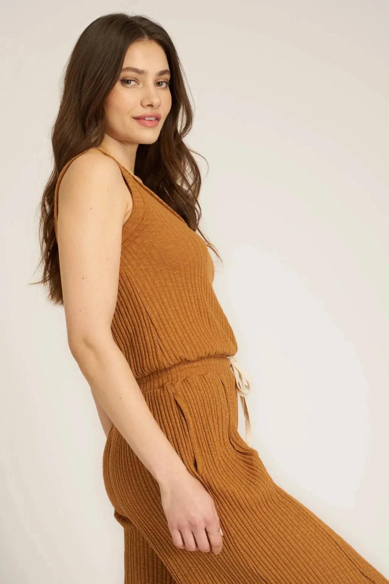Luca Scoopneck Textured Tank by Project Social T | Saddle