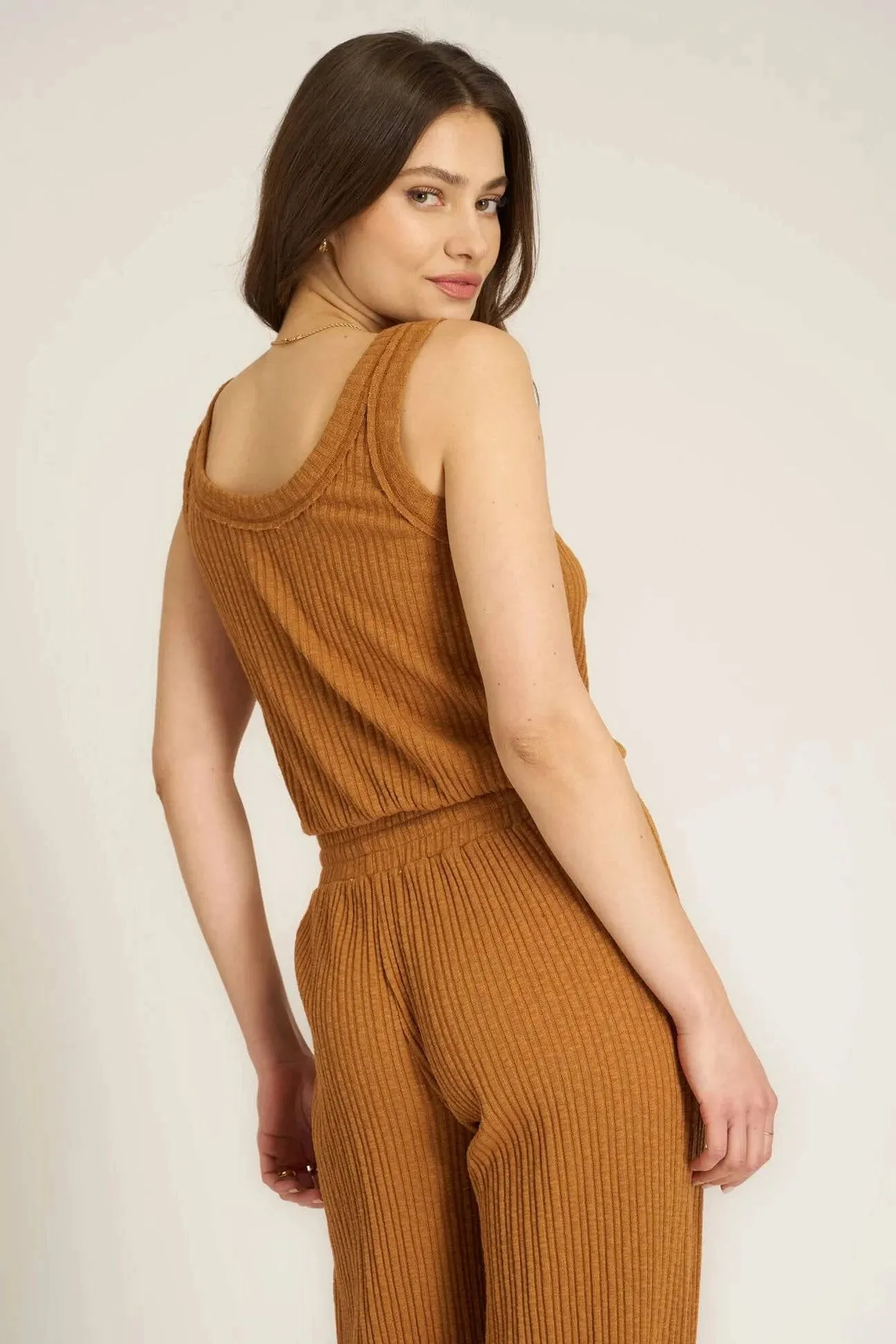 Luca Scoopneck Textured Tank by Project Social T | Saddle