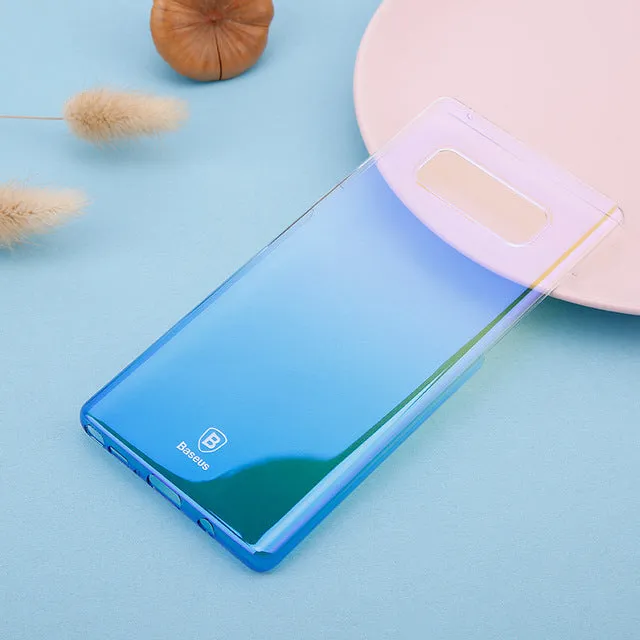 Luxury  Gradient Color Transparent Hard PC Case For Galaxy Note8  - Transparent Black,Transparent Blue,Transparent Pink