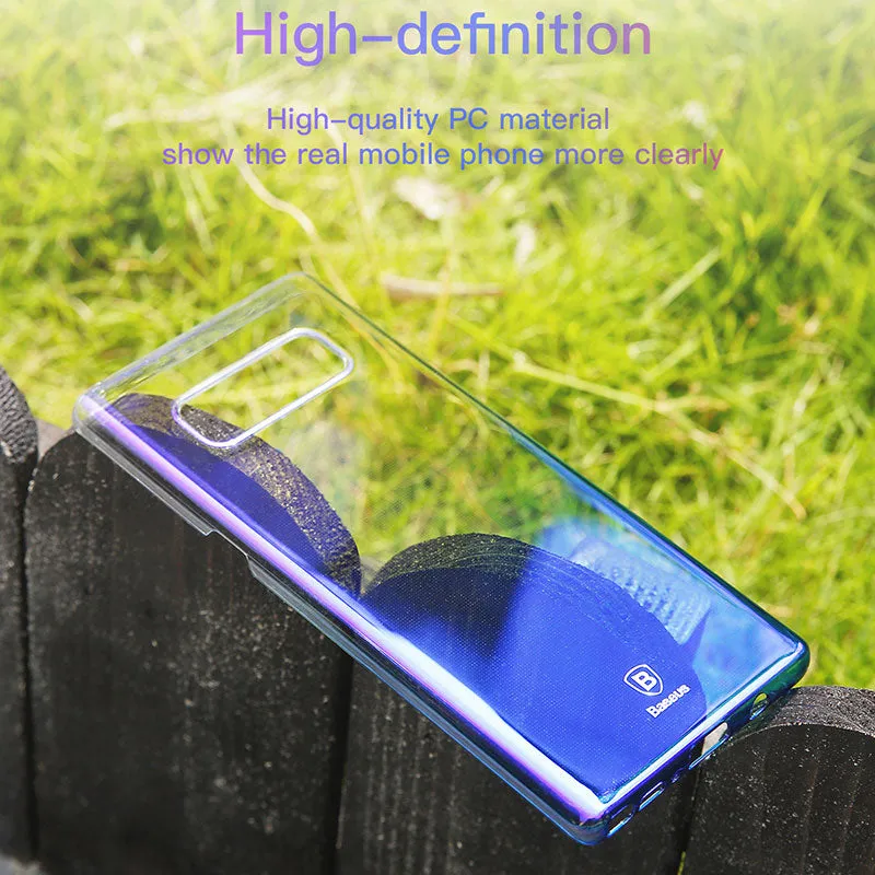 Luxury  Gradient Color Transparent Hard PC Case For Galaxy Note8  - Transparent Black,Transparent Blue,Transparent Pink