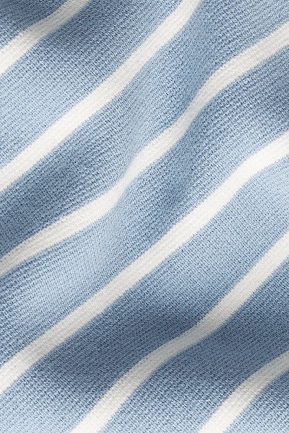 Lydia Cotton Sweater in Dusty Blue Ivory Stripe