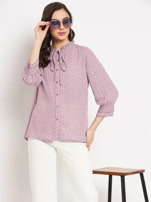 Madame  Purple Checked Knotted Top