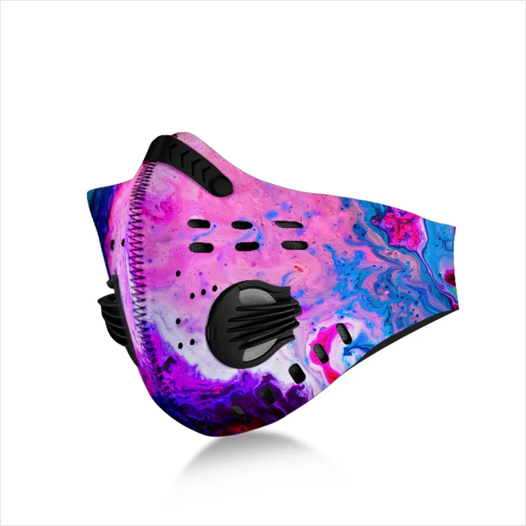 Marble Splash Violet & Pink Premium Face Mask