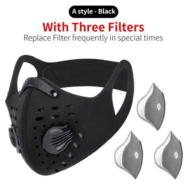 Masque de Protection pour Sport/Cycliste/Vélo avec filtre carbone anti-pollution