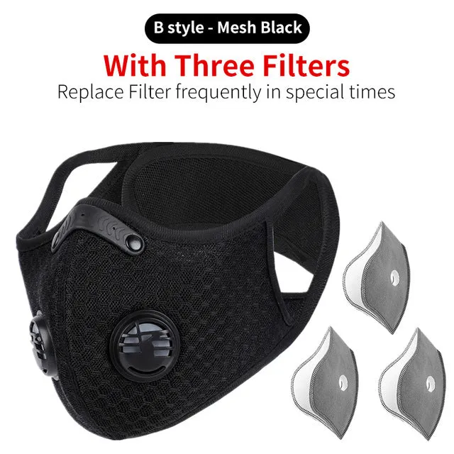 Masque de Protection pour Sport/Cycliste/Vélo avec filtre carbone anti-pollution