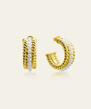 Maya Pearl Hoop Earrings